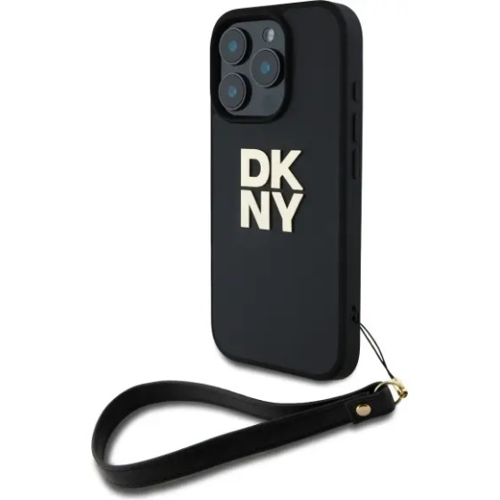 DKNY Wrist Strap Stock Logo iPhone 16 Pro Case - Black - (DK000290-0)