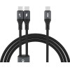 Dudao 2in1 Cable 100W 1.2m 2 x USB-C - Black - (L3F)