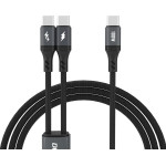 Dudao 2in1 Cable 100W 1.2m 2 x USB-C - Black - (L3F)