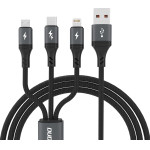 Dudao 3 in 1 60W MicroUSB USB-C Lightning Cable 1.2m - Black - (L3E)