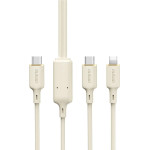Dudao 2in1 cable USB-C - USB-C / Lightning 100W 1.2m - beige - (L7SF)