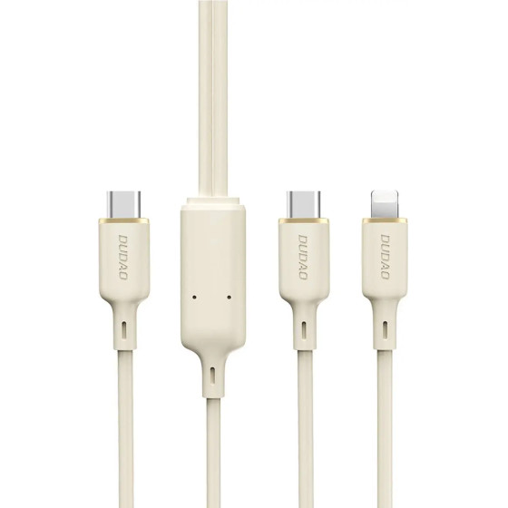Dudao 2in1 cable USB-C - USB-C / Lightning 100W 1.2m - beige - (L7SF)
