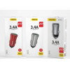 Dudao 3.4A smart car charger 2x USB silver (R6S silver) - (Dudao Car Charger R6S Silver)
