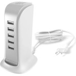 Dudao 5x USB charger with built-in EU power cable white (A5EU) - (A5_EU)