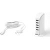Dudao 5x USB charger with built-in EU power cable white (A5EU) - (A5_EU)