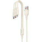 Dudao 3in1 USB-A - 2x USB-C / Lightning 66W Cable 1.2m - beige - (L7SE)