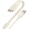 Dudao 3in1 USB-A - 2x USB-C / Lightning 66W Cable 1.2m - beige - (L7SE)
