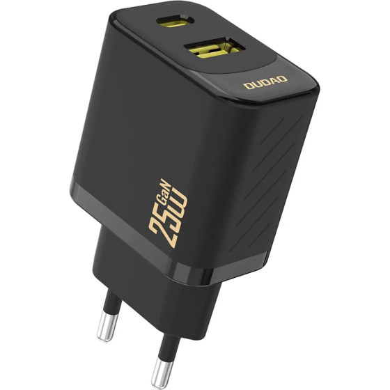 Dudao A26T GaN 25W USB-A, USB-C Charger - Black - (A26T-black)