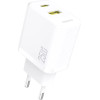Dudao A26T GaN 25W USB-A, USB-C Charger - White - (A26T-white)