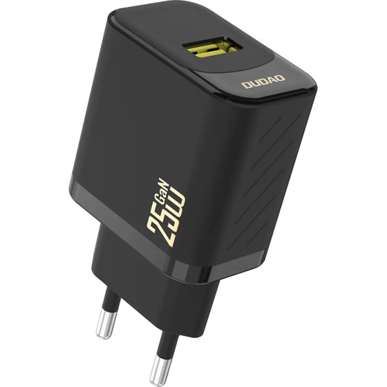 Dudao A27S 25W GaN USB-A Charger - Black - (A27S-black)