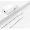 Dudao A4EU USB-A 2.1A wall charger - white + USB-A - USB-C cable - (A4EUT)