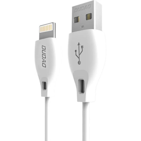 Dudao cable USB / Lightning cable 2.4A 1m white (L4L 1m white) - (6970379610954)