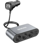 Dudao car charger 2x USB / 3x cigarette lighter splitter black - (R1Pro black)