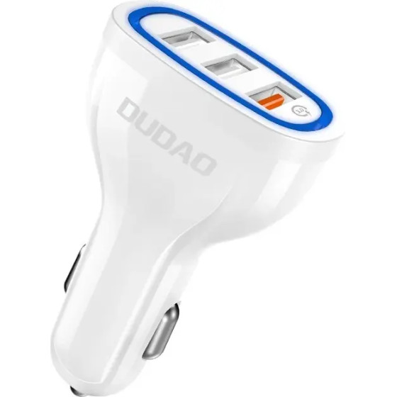 Dudao car charger quick charge Quick Charge 3.0 QC3.0 2.4A 18W 3x USB white (R7S white) - (Dudao Car Charger R7S White)