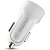Dudao car kit charger 2x USB 2.4A + cable USB 3in1 Lightning / Type C / micro USB cable white (R7 white) - (Dudao Car Charger R7)