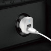 Dudao car kit charger 2x USB 2.4A + cable USB 3in1 Lightning / Type C / micro USB cable white (R7 white) - (Dudao Car Charger R7)
