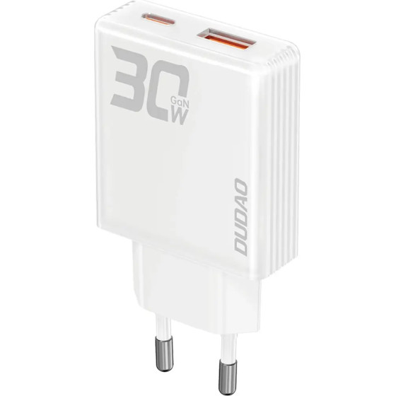 Dudao GaN 30W USB-A / USB-C Wall Charger - White - (A30EU)
