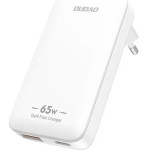 Dudao GaN A65Q 65W USB-A / USB-C PD Ultra-Thin Wall Charger - White - (A65Q white)