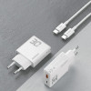 Dudao GaN 30W USB-A / USB-C Wall Charger + USB-C - USB-C Cable - White - (A30EUT)