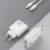 Dudao GaN 30W USB-A / USB-C Wall Charger + USB-C - Lightning Cable - White - (A30EUL)