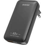 Dudao GaN A65Q 65W USB-A / USB-C PD Ultra-Thin Wall Charger - Black - (A65Q black)