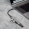 Dudao HUB 4in1 USB-C - 4x USB-A (3 x USB2.0 / USB3.0) 6.3cm black - (A16T)