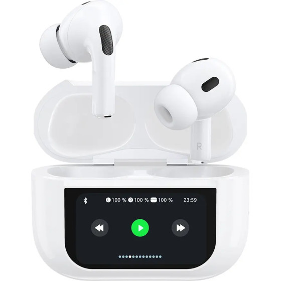 Dudao in-ear TWS wireless Bluetooth 5.3 headphones with LED display - white - (U19)