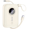 Dudao K14 10000mAh power bank with USB-C / Lightning cables - beige - (K-14 beige)