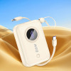 Dudao K14 10000mAh power bank with USB-C / Lightning cables - beige - (K-14 beige)