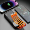 Dudao K6Pro Universal 10000mAh Power Bank with USB Cable, USB Type C, Lightning Black - (K6Pro-black)
