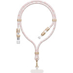 Dudao L20MAX 4in1 Cable / Lanyard USB-A / USB-C / Lightning PD QC 65W 1.5m - Pink - (L20MAX-Pink)