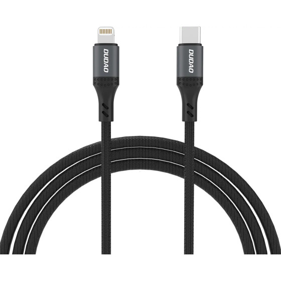 Dudao L3CL USB-C - Lightning 30W 2m Braided Cable - Black - (L3CL 2m)