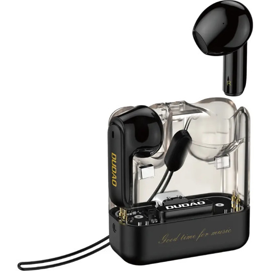 Dudao U18Pro Bluetooth 5.3 TWS wireless headphones - black - (Dudao transparent TWS black)