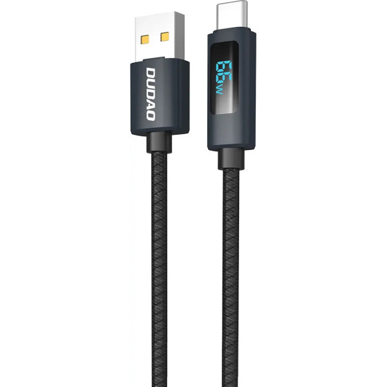 Dudao USB-A - USB-C 66W Cable with LED Display 1m - Black - (L7T)