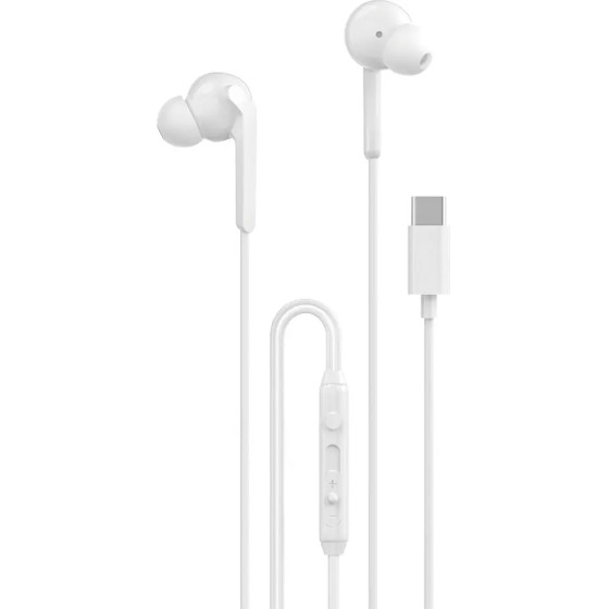 Dudao X3C+ Wired USB-C In-Ear Headphones 1.2m - White - (X3C+ white)