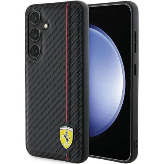 Ferrari Carbon Printed Line case for Samsung Galaxy S24+ - black - (FER000632-0)
