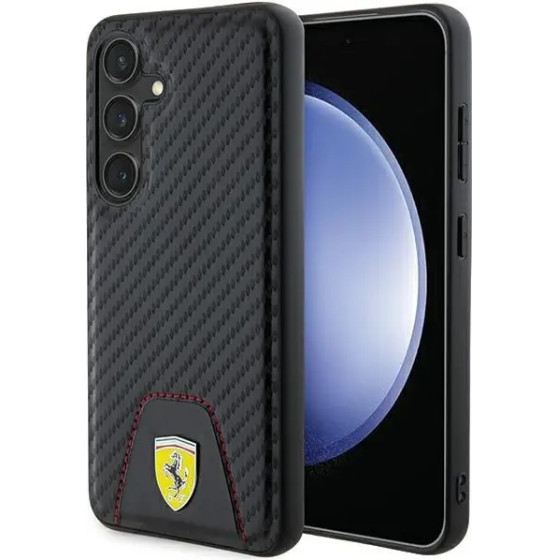 Ferrari Carbon Stitched Bottom case for Samsung Galaxy S24 - black - (FER000643-0)