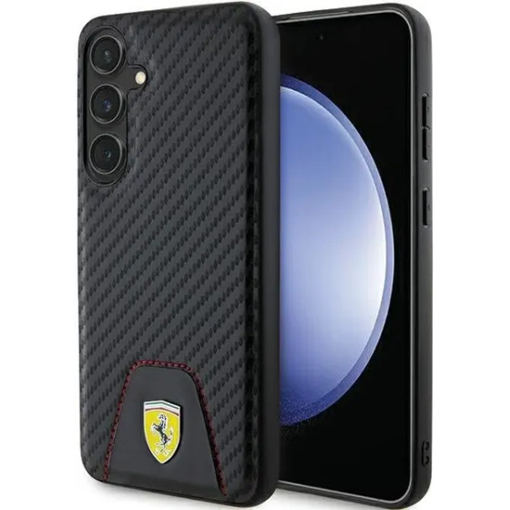Ferrari Carbon Stitched Bottom case for Samsung Galaxy S24+ - black - (FER000644-0)