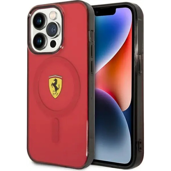 Ferrari FEHMP14LUKR iPhone 14 Pro 6.1'' red/red hardcase Translucent Magsafe - (FER000563-0)