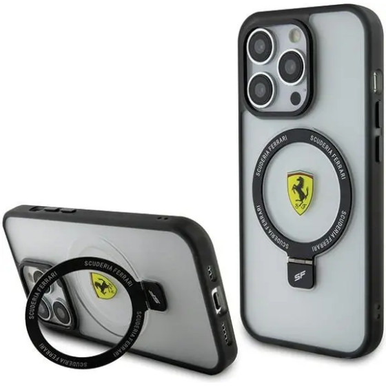 Ferrari FEHMP15LUSCAH iPhone 15 Pro 6.1 transparent hardcase Ring Stand 2023 Collection MagSafe - (FER000609-0)