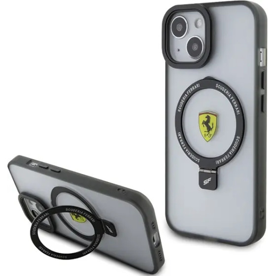 Ferrari FEHMP15SUSCAK iPhone 15 6.1 black/black hardcase Ring Stand 2023 Collection MagSafe - (FER000602-0)