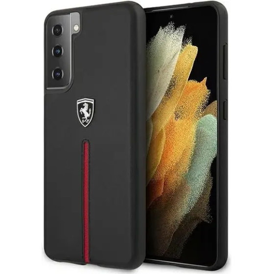 Ferrari FEOSIHCS21MBK S21+ G996 black/black hardcase Off Track Leather Nylon Stripe - (FER000443-0)