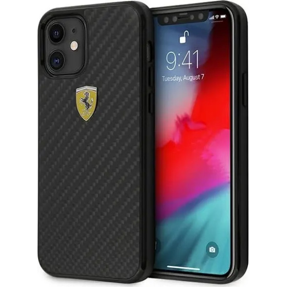 Ferrari FERCAHCP12SBK iPhone 12 mini 5.4 black/black hardcase On Track Real Carbon - (FER000409-0)