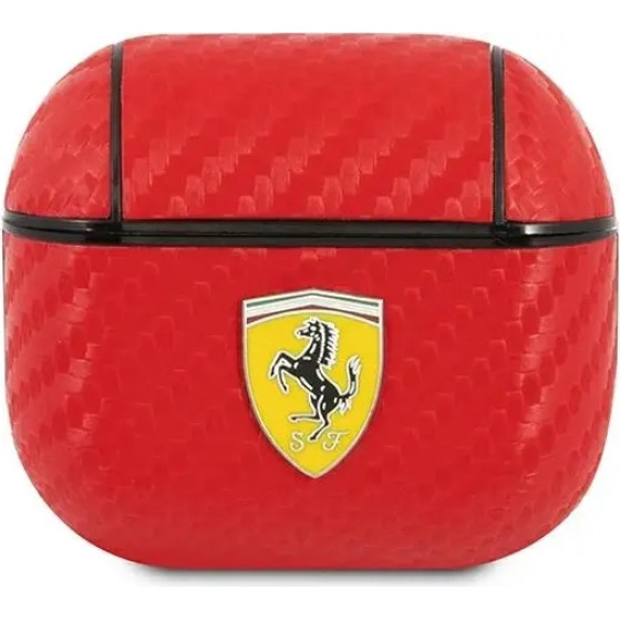 Ferrari FESA3CARE AirPods 3 cover red/red On Track PU Carbon - (FER000515-0)