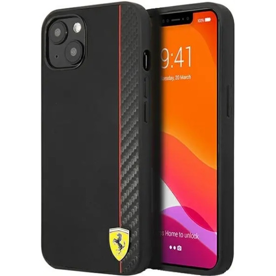 Ferrari FESAXHCP13SBK iPhone 13 mini 5.4 black/black hardcase On Track Carbon Stripe - (FER000495-0)