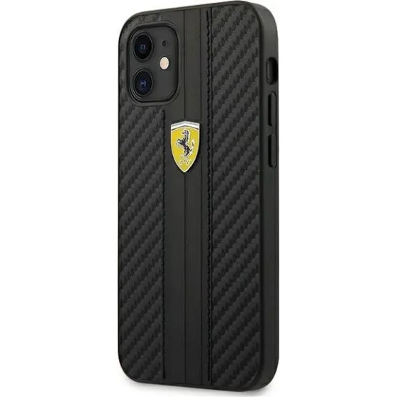 Ferrari FESNECHCP12SBK iPhone 12 mini 5.4 black/black hardcase On Track PU Carbon - (FER000408-0)
