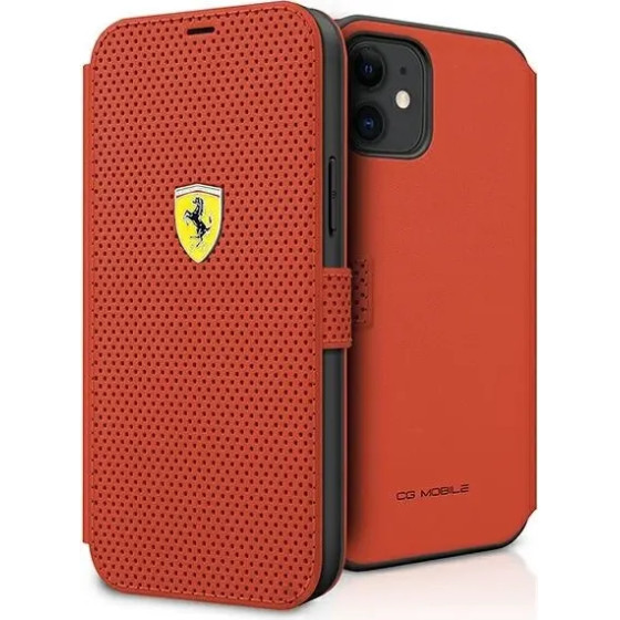 Ferrari FESPEFLBKP12SRE iPhone 12 mini 5.4 red/red book On Track Perforated - (FER000434-0)