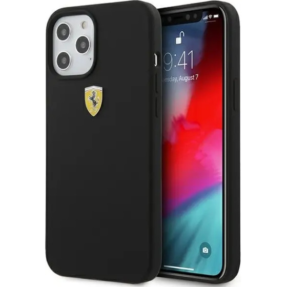 Ferrari FESSIHCP12LBK iPhone 12 Pro Max 6.7 black/black hardcase On Track Silicone - (FER000420-0)