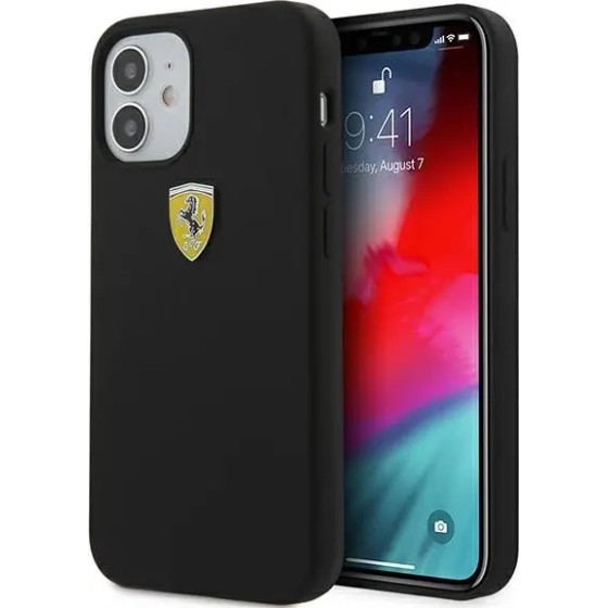 Ferrari FESSIHCP12SBK iPhone 12 mini 5.4 black/black hardcase On Track Silicone - (FER000418-0)
