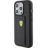 Ferrari Grip Stand Metal Logo case for iPhone 15 Pro - black - (FER000614-0)